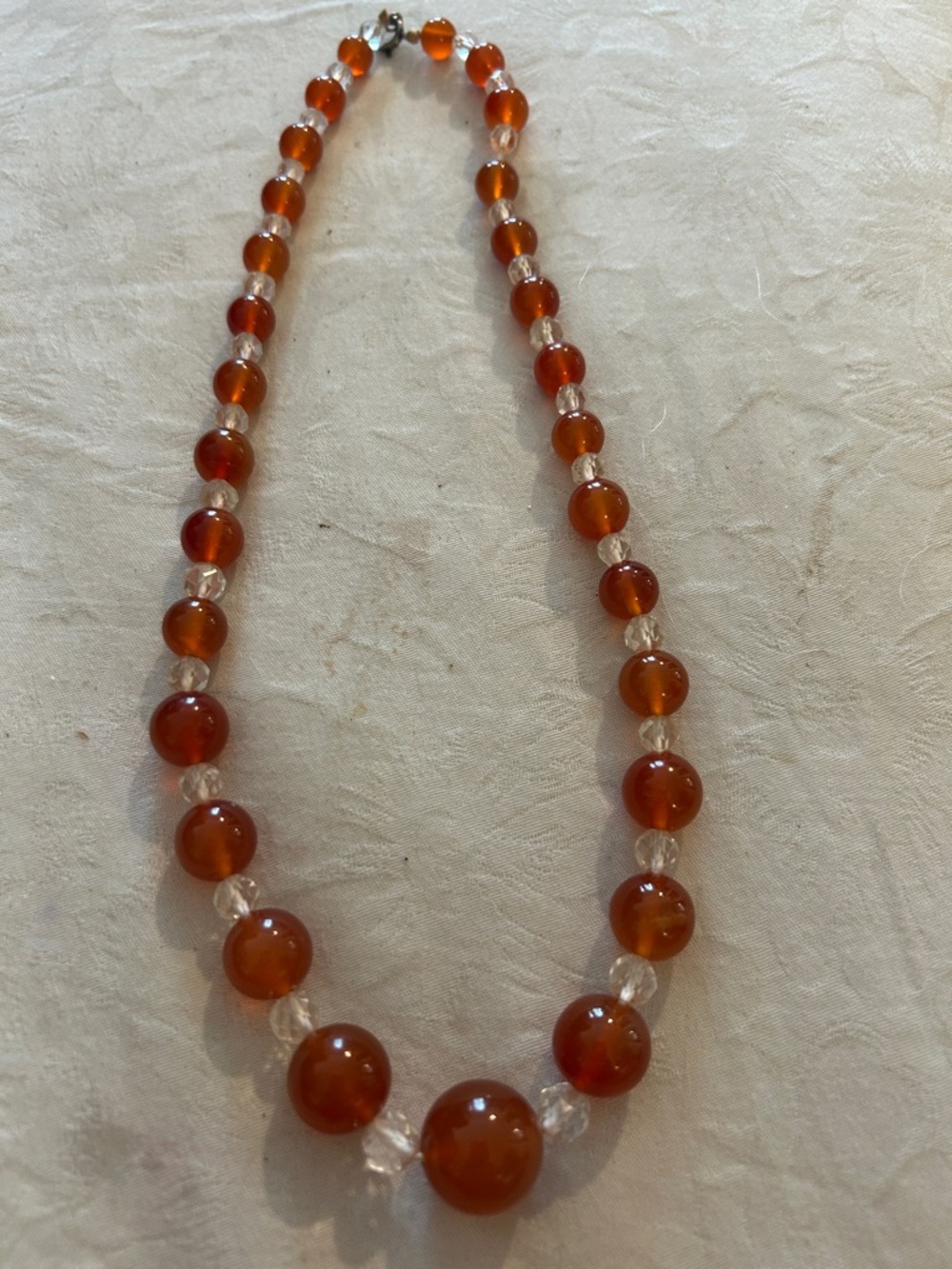 Warm Amber Bead Necklace - Honey Brown Beads